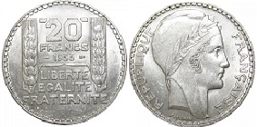 20 francs 1933 argent turin