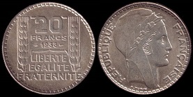 20 francs argent 1938 turin