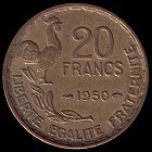 pièce 20 francs 1950  coq