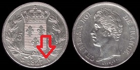 5 francs 1827 A charles X