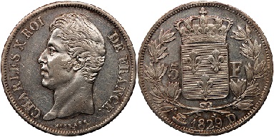5 francs 1829 charles X
