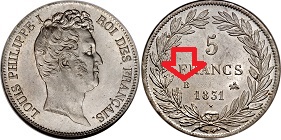 5 francs 1831 B louis philippe I