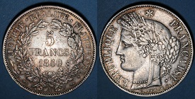 5 francs 1850 cérès argent