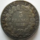 5 francs 1852 BB louis napoleon bonaparte