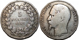 5 francs 1852 louis napoleon bonaparte