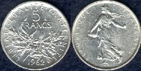 5 francs argent semeuse 1962