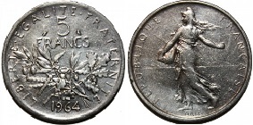 5 francs argent semeuse 1964