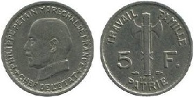 5 francs Pétain 1941