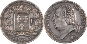 1 franc 1819 louis XVIII