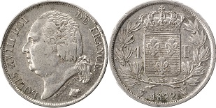 1 franc Louis XVIII 1816-1824