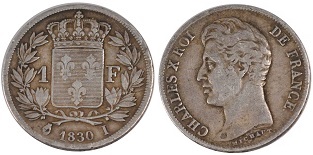 1 franc 1830 charles x