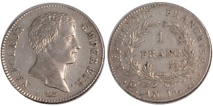 1 franc an 13 napoléon empereur 