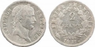 2 francs 1811 napoléon empereur revers empire français