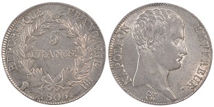 5 francs 1806 napoléon empereur