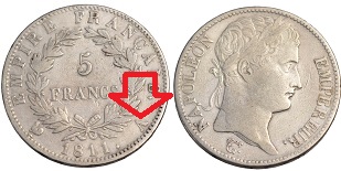 5 francs 1813 A Napoléon Empereur empire français