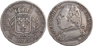 5 francs 1815 Louis XVIII