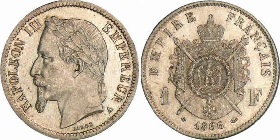 1 franc 1866 napoléon III tete laurée