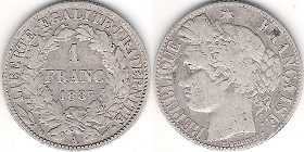 1 franc 1887 ceres