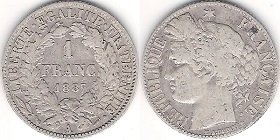 1 franc 1887 ceres