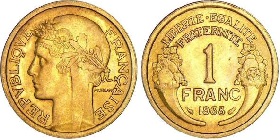 1 franc 1938 morlon bronze alu