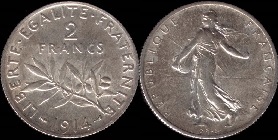 2 francs Semeuse argent 1898-1920