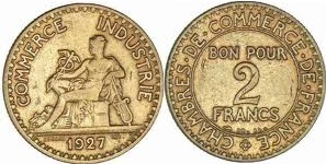 2 francs chambres de commerce 1927