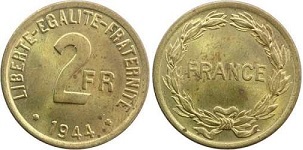 2 francs France Libre 1944