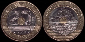 20 francs 1995 mont saint michel