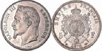 5 francs 1870 napoleon 3