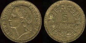 5 francs 1940 lavrillier bronze-alu