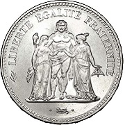 50 francs argent Hercule 1974 avers de la 20 francs