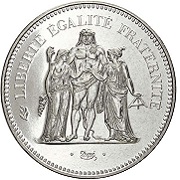50 francs argent Hercule 1974 normale