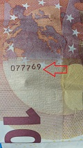 billet 10 euros fautés avec décalage chiffres de série