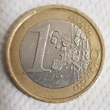 pièce 1 euro avec contre marque 687 1 euro 1687