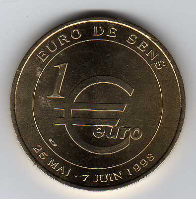 1 euro temporaire de la ville de Sens 1998