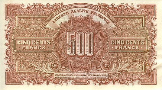Billet 500 francs Marianne 1944