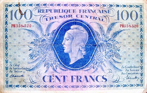 billet de 100 francs Marianne 1943 trésor central