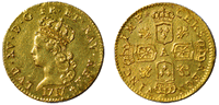 demi louis d-or de noailles 1717 louis XV