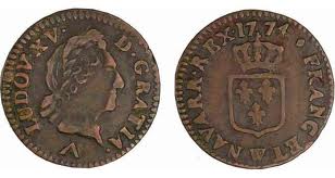 monnaie louis XV liard a la vieille tete 1774
