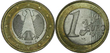 piece faute 1 euro couronne non symetrique