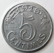 monnaie de nécessité de 5 centimes 1916