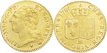 louis d'or 1786 à la corne louis xvi