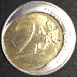 piece de 2 euro fautée