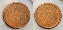 pièce de 2 cents fautée