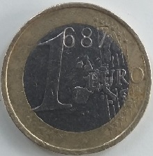pièce 1 euro avec 687