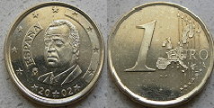 1 euro fautée monométalique