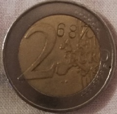 pièce de 2 euro avec une contremarque 687