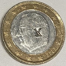 pièce 2 euro belgique 2002 avec une contre marque une surfrappe