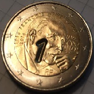 pièce 1 euro avec contremarque de 1