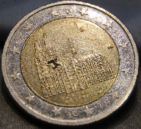pièce 2 euro allemagne avec contremarque et inscription